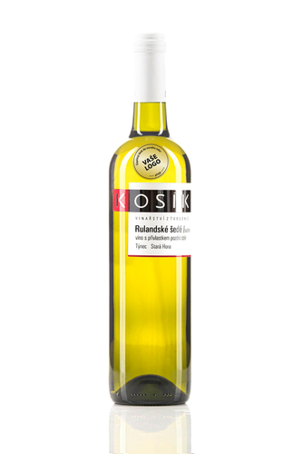 Reklamní tiché víno s etiketou - Rulandské šedé, Vinařství Kosík